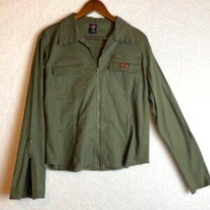 B & B/ BILLY BLUES WOMENS OLIVE GREEN UTILITY JACKET 3XL